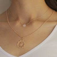 Thumbnail for Noyra - Ra Rose Gold Pendant Chain Set - Moonstone - Meraki