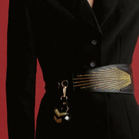 Thumbnail for  Urumi Waist Belt - Black and gold wasit belt