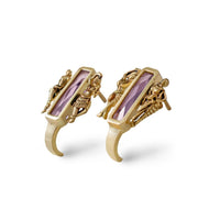 Thumbnail for Rectangle shape purple stone Stud Earrings 