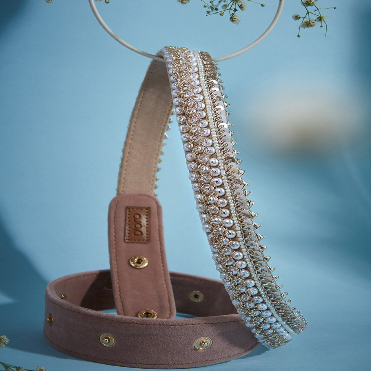 Ivory Rose Gold Contemporary Waist Belt for Women Saree