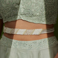 Thumbnail for  Statement Multi Coloured Lace Waist Belt for Bridal 