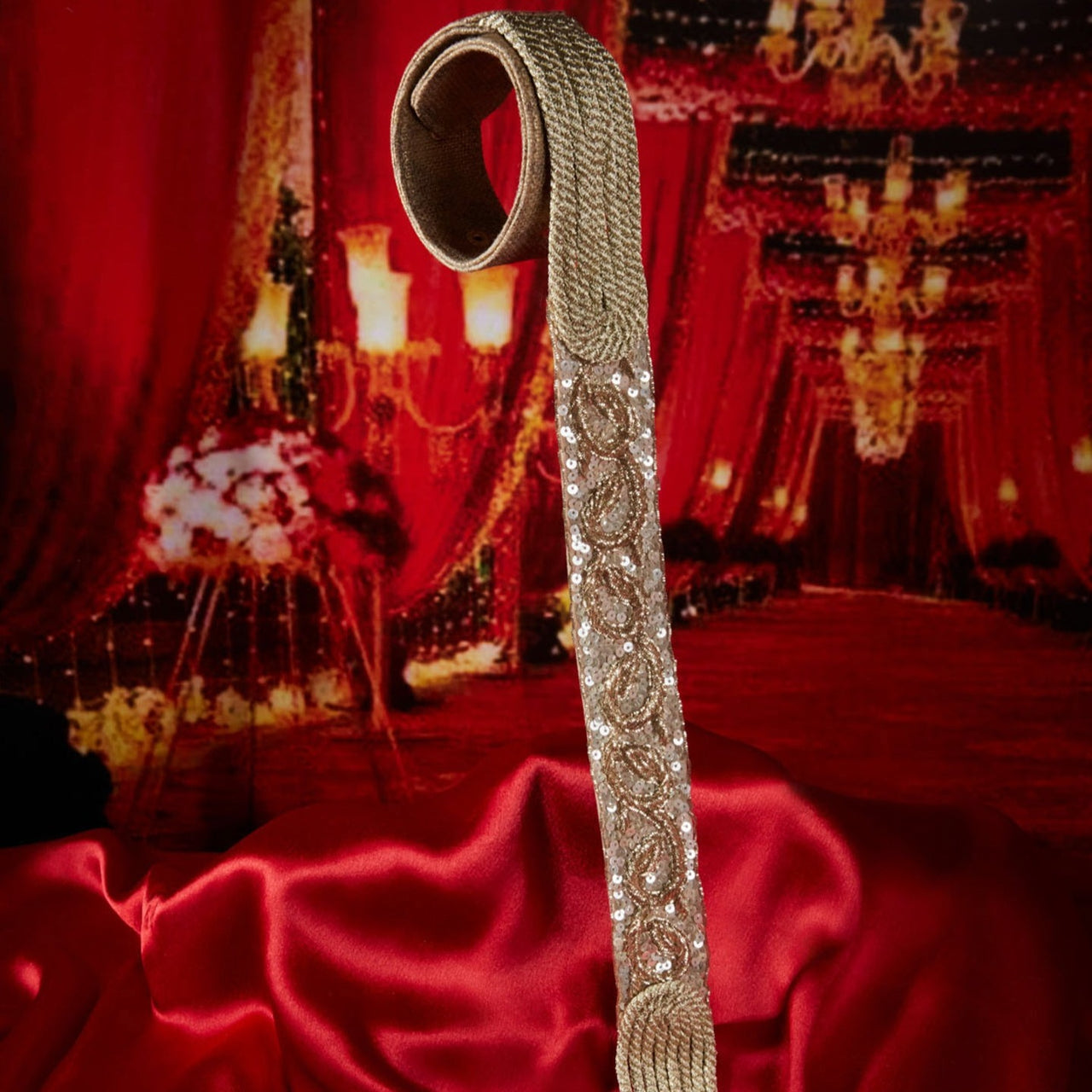 Bridal Handcrafted Golden And Silver Waist Belt