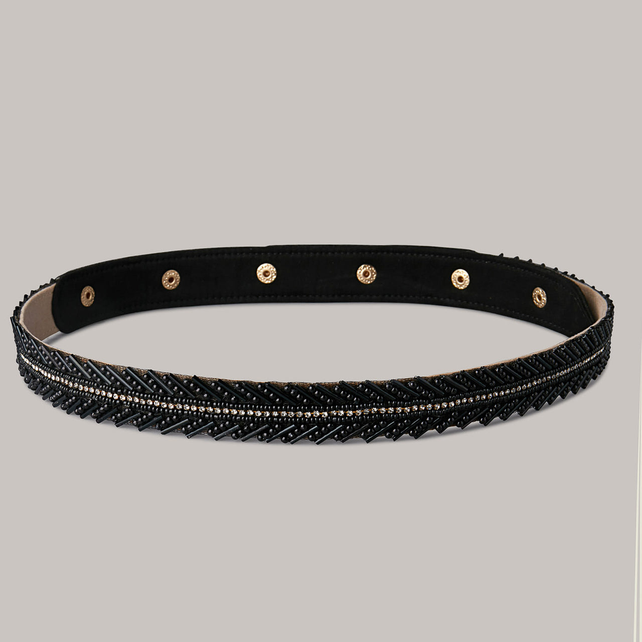 Saree Belt Black Classic Handcrafted 