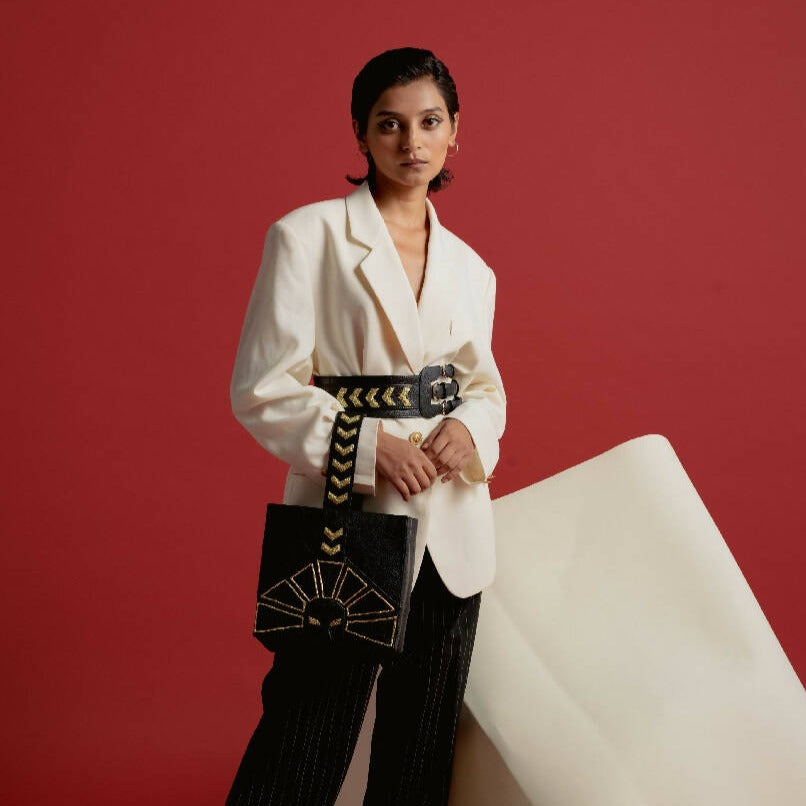 Shikargah Handbag | Designer Shoulder Bag for Women | Black | ShopMeraki.in
