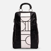 Thumbnail for Leather backpack for women in black and white